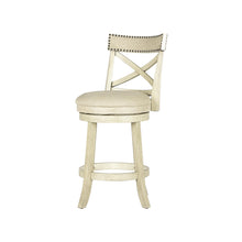 Load image into Gallery viewer, YORK 24&quot; COUNTER STOOL-ANT WHITE W/FABRIC SEAT
