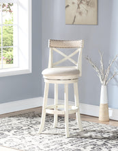 Load image into Gallery viewer, YORK 29&quot; BAR STOOL-ANT WHITE W/FABRIC SEAT
