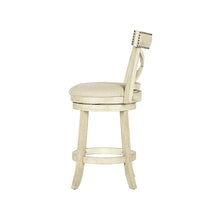 Load image into Gallery viewer, YORK 24&quot; COUNTER STOOL-ANT WHITE W/FABRIC SEAT
