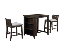 Load image into Gallery viewer, HESTON 36&quot; STORAGE COUNTER TABLE SET W/2 CHAIRS-CHERRY

