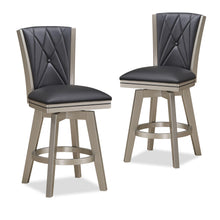 Load image into Gallery viewer, BERKELY 24&quot; SWIVEL COUNTER STOOL-BLK/PLATINUM
