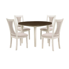 Load image into Gallery viewer, HUDSON 48&quot; ROUND DINING TABLE &amp; 4 CHAIR SET-BROWN/CREME
