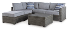 Load image into Gallery viewer, Petal Road Outdoor Loveseat Sectional/Ottoman/Table Set (Set of 4)
