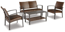 Load image into Gallery viewer, Zariyah Outdoor Love/Chairs/Table Set (Set of 4) image
