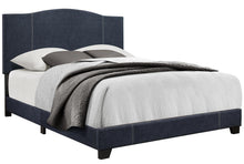 Load image into Gallery viewer, Pulaski ACH All-In-One King Modified Camel Back Upholstered Bed in Blue image
