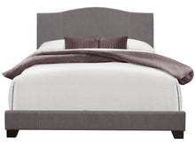 Load image into Gallery viewer, Pulaski ACH All-In-One Queen Modified Camel Back Upholstered Bed in Grey
