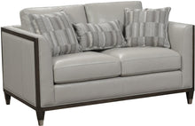 Load image into Gallery viewer, Pulaski Addison Leather Loveseat in Light Grey
