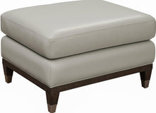 Load image into Gallery viewer, Pulaski Addison Leather Ottoman in Light Grey
