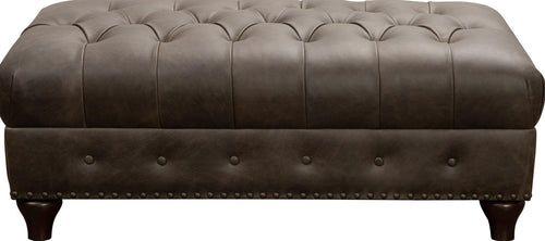 Pulaski Charlie Leather Cocktail Ottoman in Heritage Brown image