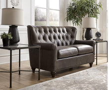 Load image into Gallery viewer, Pulaski Charlie Leather Loveseat in Heritage Brown
