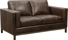 Load image into Gallery viewer, Pulaski Drake Leather Loveseat in Brown
