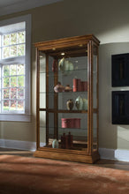 Load image into Gallery viewer, Pulaski Golden Oak Two Way Sliding Door Curio

