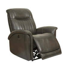 Load image into Gallery viewer, Pulaski Leather Curved Arm Power Recliner in El Paso Brown
