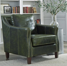 Load image into Gallery viewer, Pulaski Miles Leather Chair in Verdant Green
