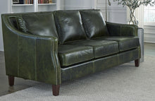 Load image into Gallery viewer, Pulaski Miles Leather Sofa in Verdant Green
