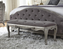 Load image into Gallery viewer, Pulaski Rhianna Bed Bench in Silver Patina
