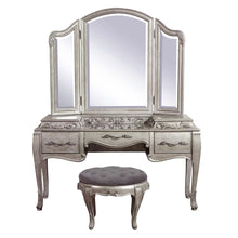 Load image into Gallery viewer, Pulaski Rhianna Vanity Stool in Silver Patina
