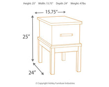 Load image into Gallery viewer, Stanah Chairside End Table with USB Ports &amp; Outlets
