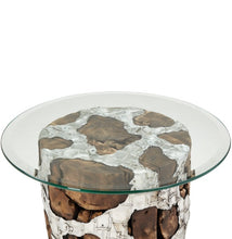 Load image into Gallery viewer, AICO Furniture Discoveries Wood Crafted End Cocktail Table with Silver Accents
