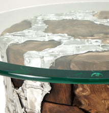 Load image into Gallery viewer, AICO Furniture Discoveries Wood Crafted End Cocktail Table with Silver Accents
