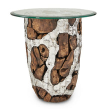 Load image into Gallery viewer, AICO Furniture Discoveries Wood Crafted End Cocktail Table with Silver Accents image
