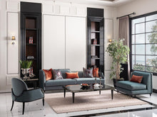 Load image into Gallery viewer, AICO La Francaise Mansion Sofa in Azure/Black image

