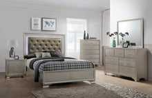 Load image into Gallery viewer, Crown Mark Lyssa Queen Upholstered Panel Bed in Embossed Crocodile Pattern
