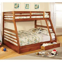 Load image into Gallery viewer, California III Oak Twin/Full Bunk Bed w/ 2 Drawers
