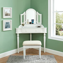 Load image into Gallery viewer, Kasey White Vanity w/ Stool
