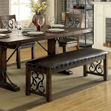 Load image into Gallery viewer, PAULINA Rustic Walnut/Espresso Bench
