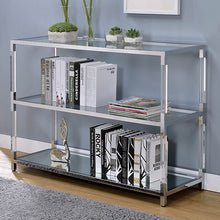 Load image into Gallery viewer, Ludvig Chrome/Clear Sofa Table
