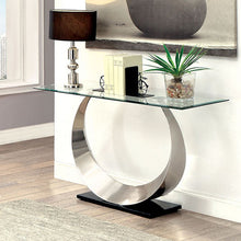 Load image into Gallery viewer, ORLA II Satin Plated/Black Sofa Table
