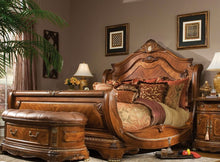 Load image into Gallery viewer, AICO Cortina King Sleigh Bed in Honey Walnut
