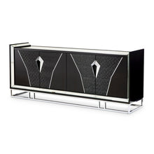 Load image into Gallery viewer, AICO Furniture Carmela Console Table in Glossy Charcoal Sand image
