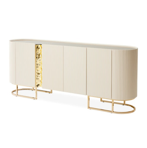AICO Furniture Lisbon Console Table in Silken Matte Cream image