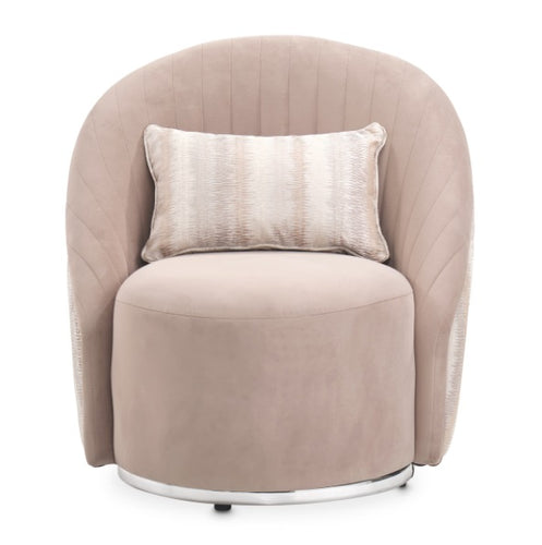 AICO Furniture Lucca Swivel Chair Silver in Silver image
