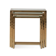 Load image into Gallery viewer, AICO Furniture Savannah Breeze 3pc Nesting Tables Set in Bright Gold

