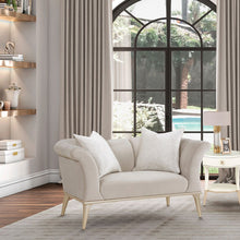 Load image into Gallery viewer, AICO Yvette Chair and A Half in Porcini Medium Champagne
