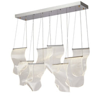 Load image into Gallery viewer, AICO Furniture Lighting Sheer Waves 8 Light Rectangular LED Chandelier with Gold Accent/Chrome image
