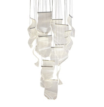 Load image into Gallery viewer, AICO Furniture Lighting Sheer Waves 18 Light Round LED Chandelier with Gold Accent/Chrome image
