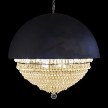 Load image into Gallery viewer, AICO Furniture Lighting Eclipse LED Light Chandelier with Black Dome in Clear
