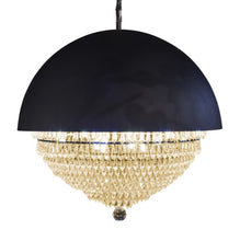 Load image into Gallery viewer, AICO Furniture Lighting Eclipse LED Light Chandelier with Black Dome in Clear image
