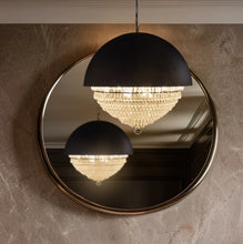 Load image into Gallery viewer, AICO Furniture Lighting Eclipse LED Light Chandelier with Black Dome in Clear
