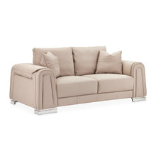 Load image into Gallery viewer, AICO Furniture Mia Bella Bergamo Loveseat in Stainless Steel
