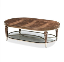 Load image into Gallery viewer, AICO Villa Cherie Oval Cocktail Table in Hazelnut image
