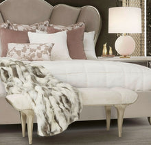 Load image into Gallery viewer, AICO Villa Cherie Tufted Bed Bench in Hazelnut
