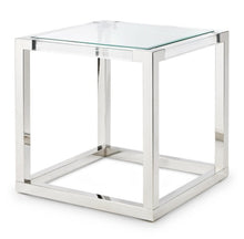 Load image into Gallery viewer, AICO Furniture State St. Square End Table in Stainless Steel N9016302S-13 image
