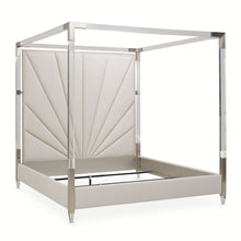 Load image into Gallery viewer, AICO Penthouse King Canopy Channel Tufted Upholstered Bed in Ash Gray image
