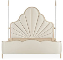 Load image into Gallery viewer, AICO Malibu Crest Cal King Scalloped Poster Bed in Chardonnay
