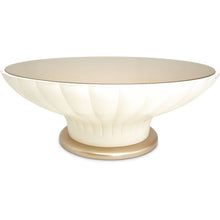 Load image into Gallery viewer, AICO La Rachelle Round Scalloped Cocktail Table with Glass in Medium Champagne
